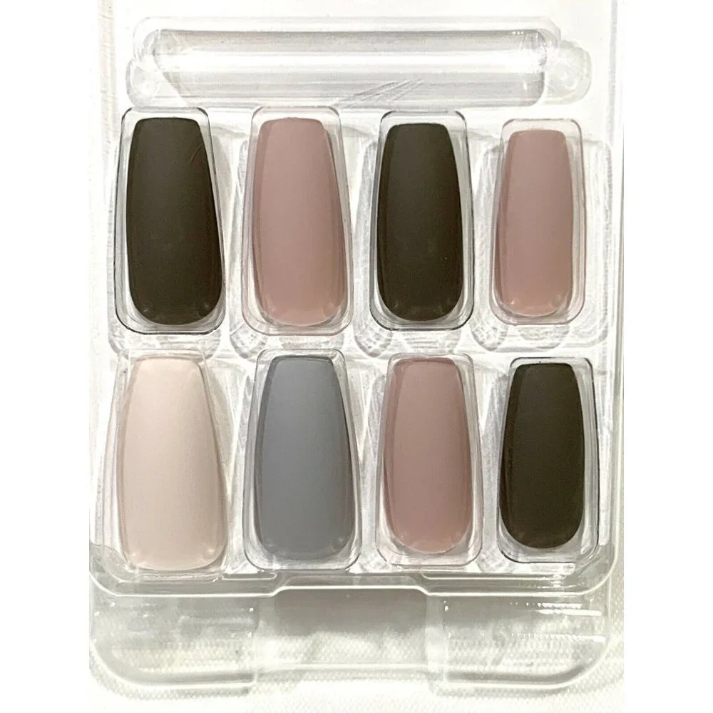 2 KISS Voguish‎ Fantasy Ready-to-Wear Press-On Nails CHILLOUT Long Coffin Matte